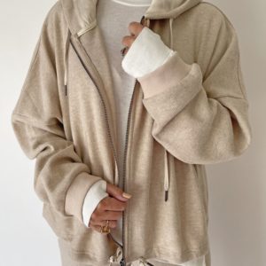 oatmeal knit hoodie